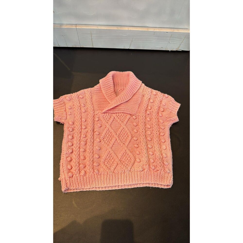 Pink Knitted Vest For Girls roughly 4-6 See picture for Measurements